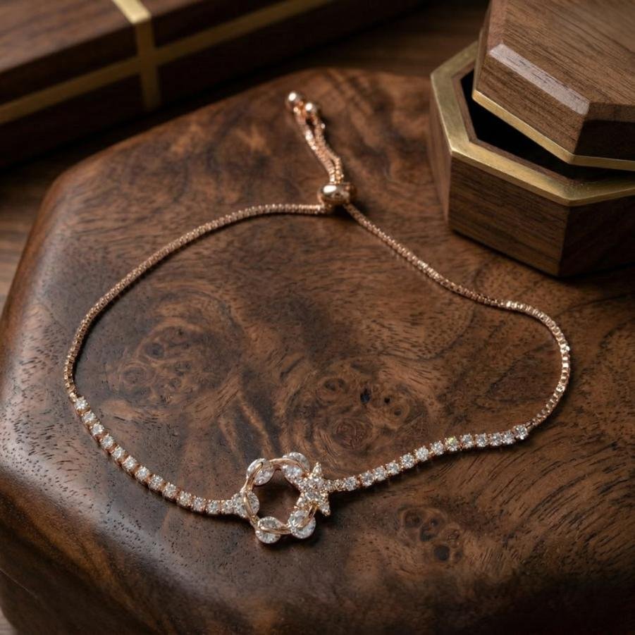 Starlight Sparkle Adjustable Bracelet - Rose Gold